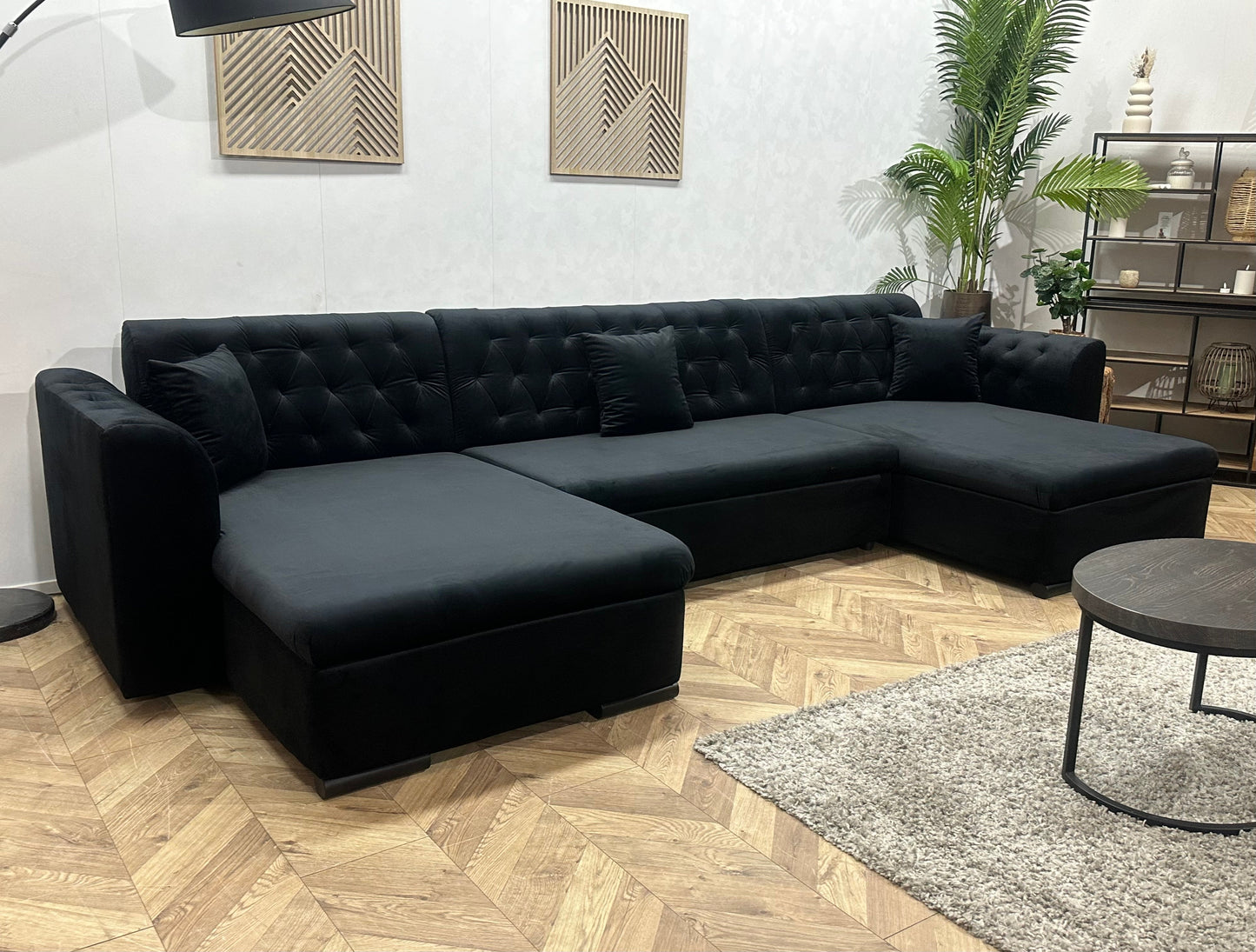 !Showroommodel! Zwarte Velvet U Zetel