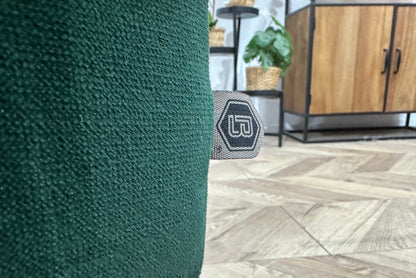 Be Pure Groene Velvet 3-Zits Zetel Inc Hocker ~ Losse Kussens Met Afneembare Hoezen