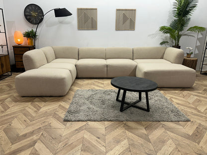 !Showroommodel! Beige Bouclé Stoffen U Zetel