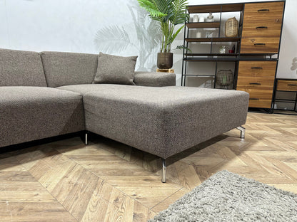 IN.HOUSE Bruine Stoffen U Zetel ~ Vaste Kussens