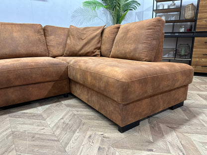 Cognac Bruine Suède Stoffen U Zetel ~ Losse Rug Kussens