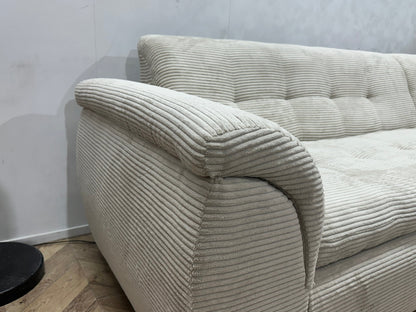 !Showroommodel! Witte Ribstof Hoekzetel ~ Slaapfunctie