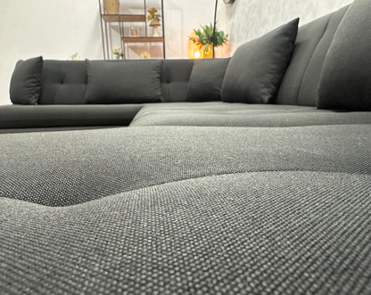 !Showroommodel! Zwarte Stoffen/Lederen U Zetel