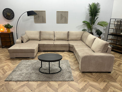 !Showroommodel! Beige Velvet U Zetel
