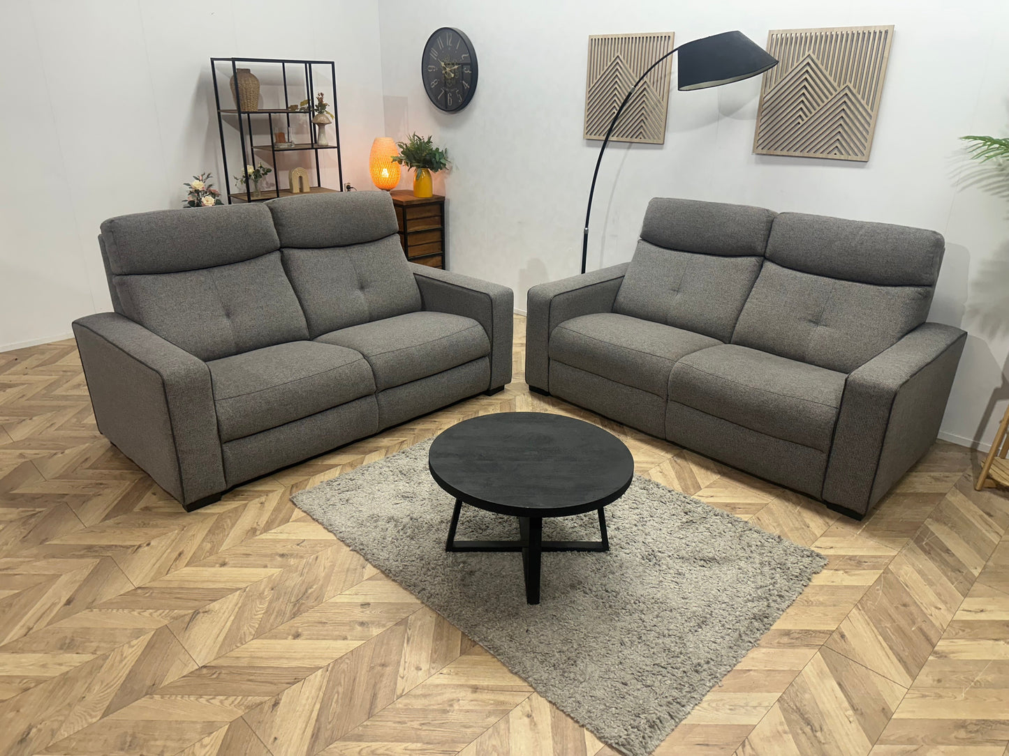 Grijze Zetels Set ~ Vaste Kussens