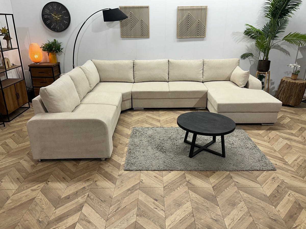 !Showroommodel! Creme Suède Stoffen U Zetel