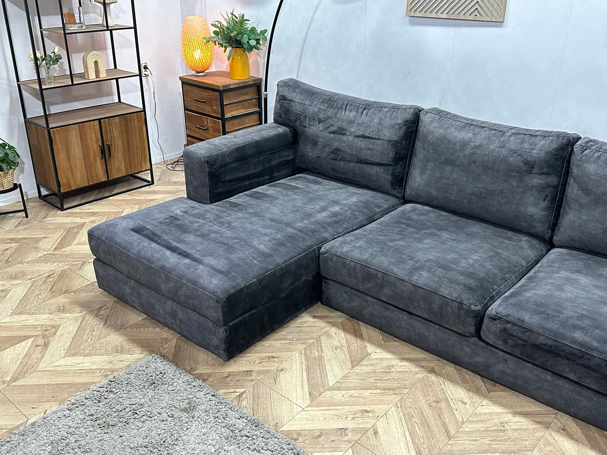 Antraciet Velvet U Zetel ~ Nieuwstaat