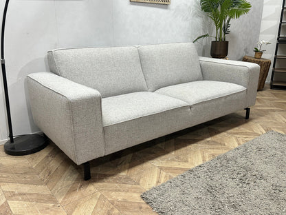 Licht Grijze Suède Stoffen 2.5-Zits Zetel Inc Hocker