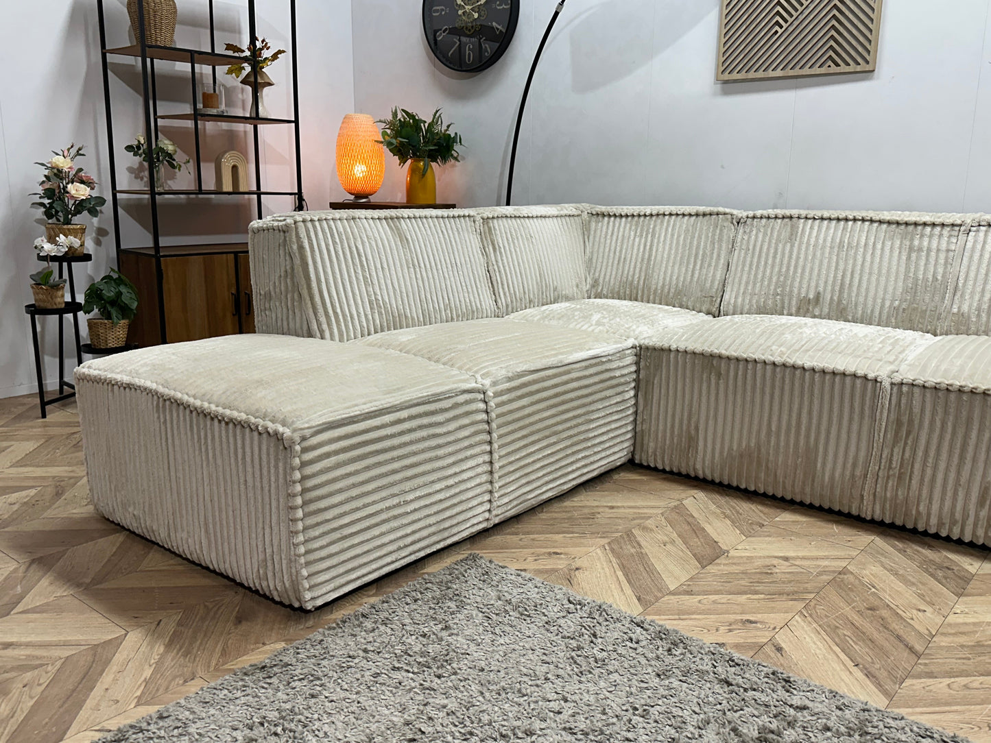 !Showroomodel! Witte Ribstof U Zetel