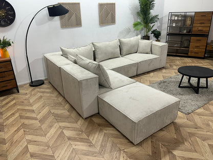 !Showroommodel! Witte Ribstof Hoekzetel ~ Meerdere Opstellingen