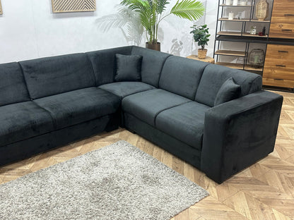 !Showroommodel! Zwarte Velvet Hoekzetel