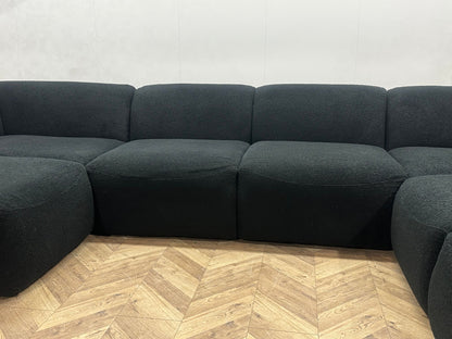 !Showroommodel! Zwarte Bouclé Stoffen U Zetel