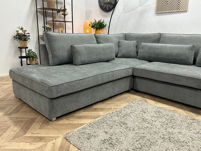 !Showroommodel! Grijze Velvet Hoekzetel
