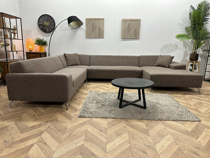 IN.HOUSE Bruine Stoffen U Zetel ~ Vaste Kussens