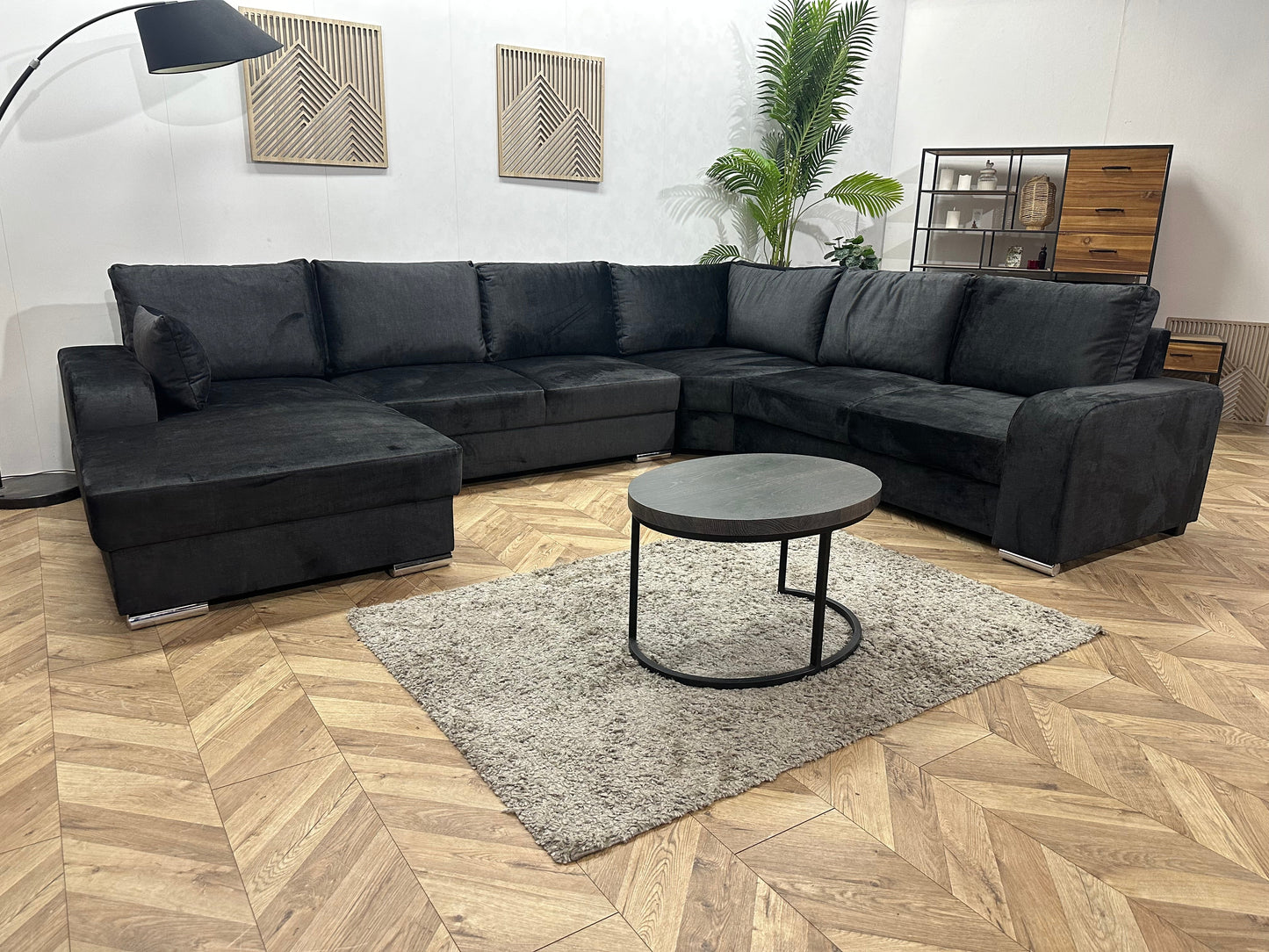 !Showroommodel! Zwarte Velvet U Zetel