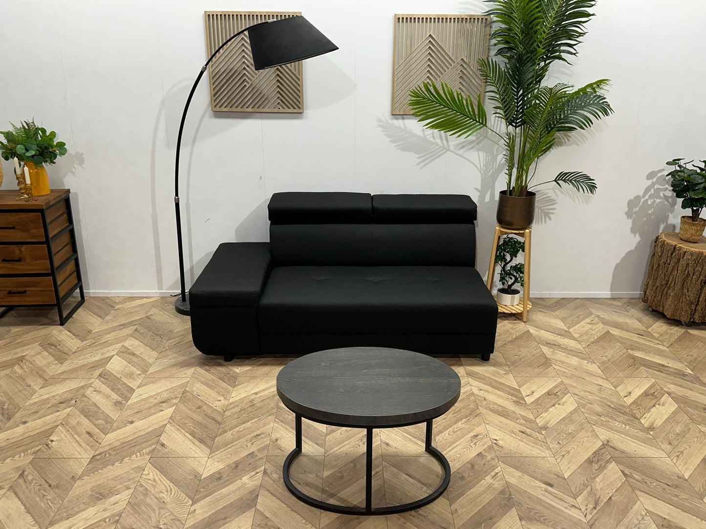 !Showroommodel! Zwart Suede Stoffen Designzetel