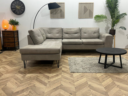 Xooon Beige/Grijze Suede Stoffen Hoekzetel ~ Inruilvoordeel