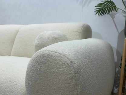 !Showroommodel! Witte Bouclé Stoffen Hoekzetel