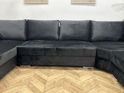 !Showroommodel! Zwarte Velvet U Zetel
