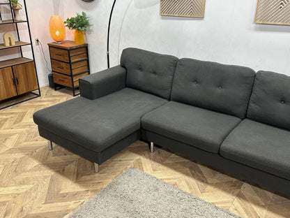 Antraciet Hoekzetel Inc Hocker ~ Losse Kussens Met Afneembare Hoezen