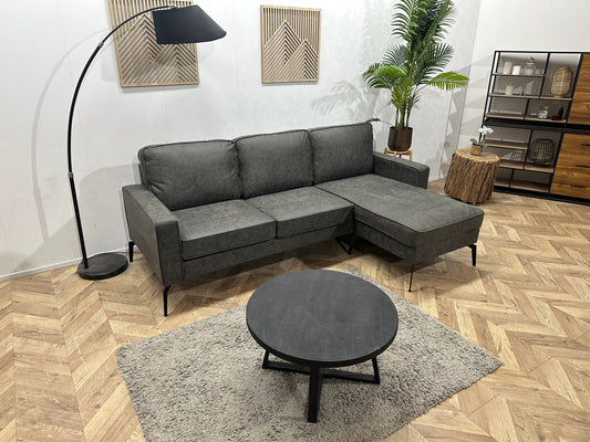 !Showroommodel! Antraciet Suède Stoffen Hoekzetel