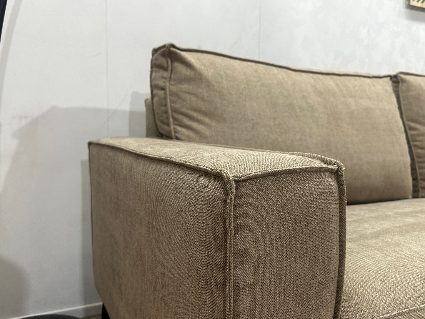 Beige Suède Stoffen Hoekzetel ~ Vaste Kussens