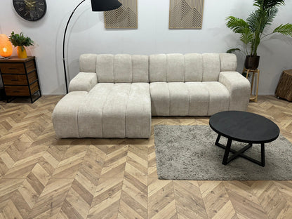 !Showroommodel! Witte/Crème Cremona Stoffen Hoekzetel