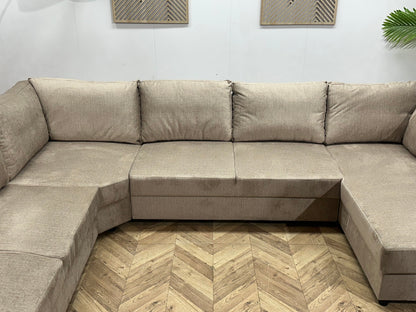 !Showroommodel! Beige Velvet U Zetel