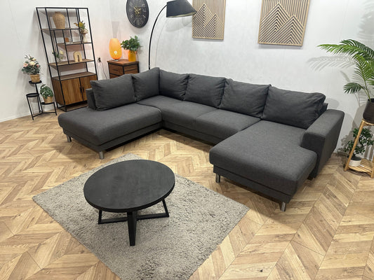 Antraciet U Zetel ~ Losse Rugkussens Met Afneembare Hoezen