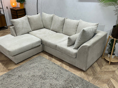 !Showroommodel! Witte Ribstof Hoekzetel