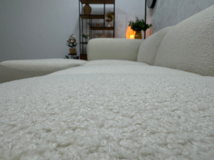 !Showroommodel! Witte Bouclé U Zetel