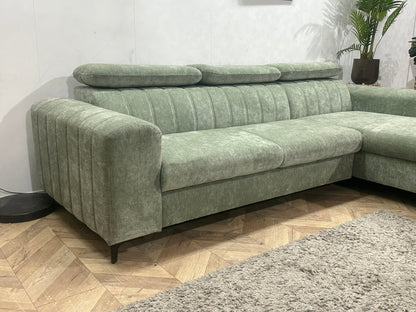!Showroommodel! Groene Cremona Hoekzetel ~ Verstelbare Hoofdsteunen