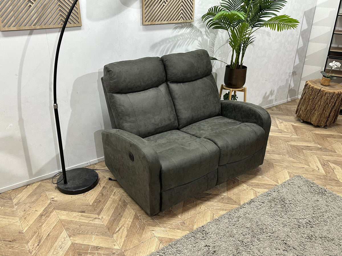 !Showroommodel! Antraciet 2-Zits Zetel ~ Elektrisch Verstelbaar
