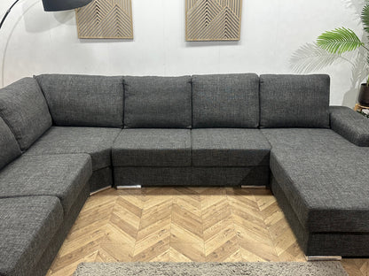 Antraciet U Zetel ~ Losse Rugkussens Met Afneembare Hoezen