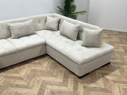 !Showroommodel! Witte/Crème Ribstof U Zetel