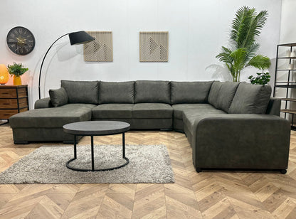 !Showroommodel! Antraciet Suède Stoffen U Zetel