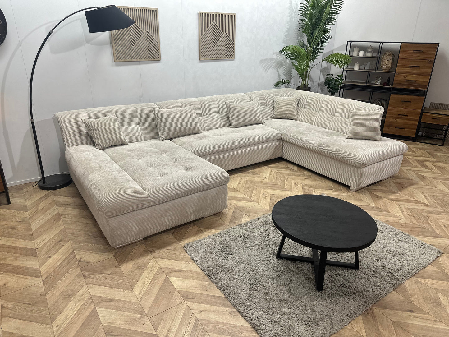 !Showroommodel! Witte/Crème Ribstof U Zetel