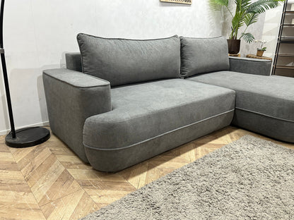 !Showroommodel! Grijze Velvet Hoekzetel