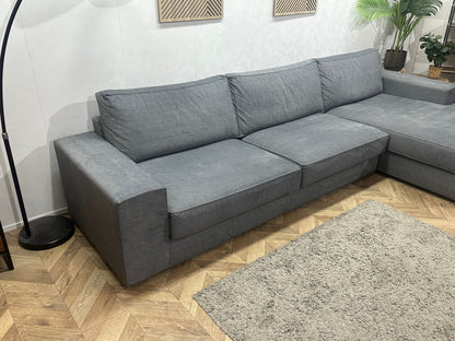 Room108 Grijze Ruime Velvet Hoekzetel ~ Nieuwstaat