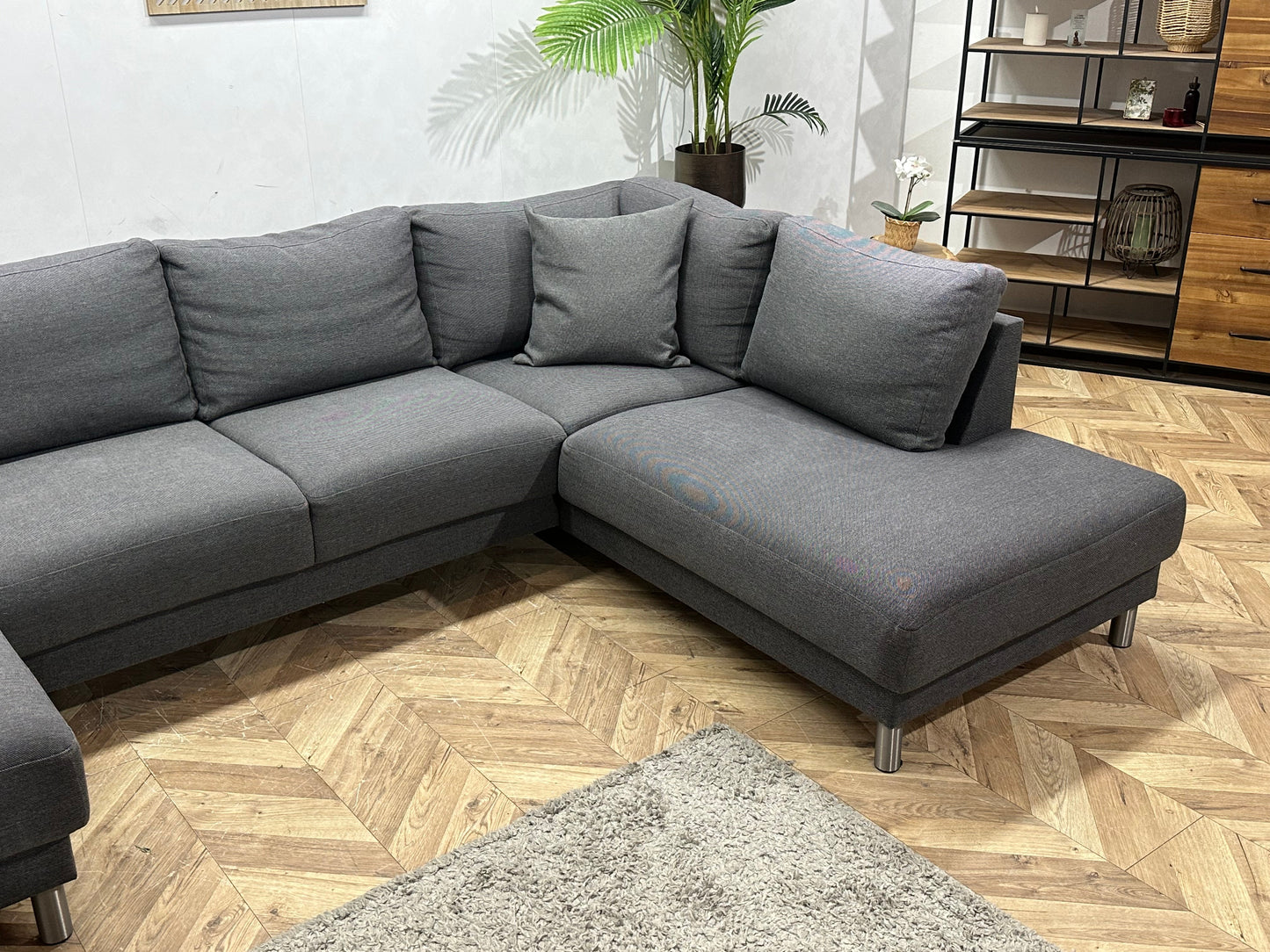 Antraciet U Zetel ~ Losse Rugkussens Met Afneembare Hoezen