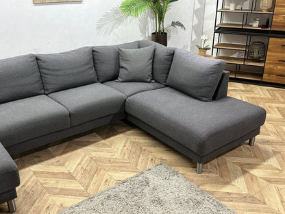 Antraciet U Zetel ~ Losse Rugkussens Met Afneembare Hoezen