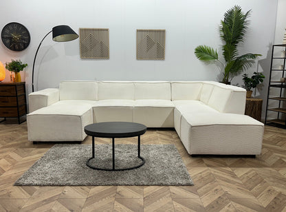 !Showroommodel! Witte Bouclé Stoffen U Zetel