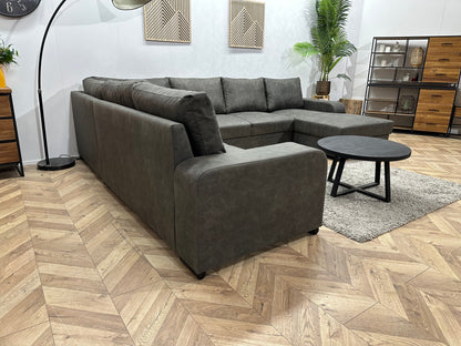 !Showroommodel! Antraciet Suède Stoffen U Zetel