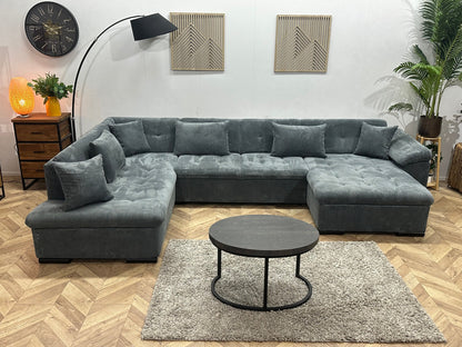 !Showroommodel! Blauwe Ribstof U Zetel