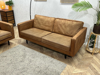 Be Pure Cognac Bruine Suede Stoffen Zetels Set ~ Losse Kussens Met Afneembare Hoezen