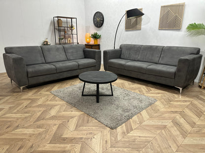 Antraciet Suède Stoffen Zetels Set ~ Vaste Kussens