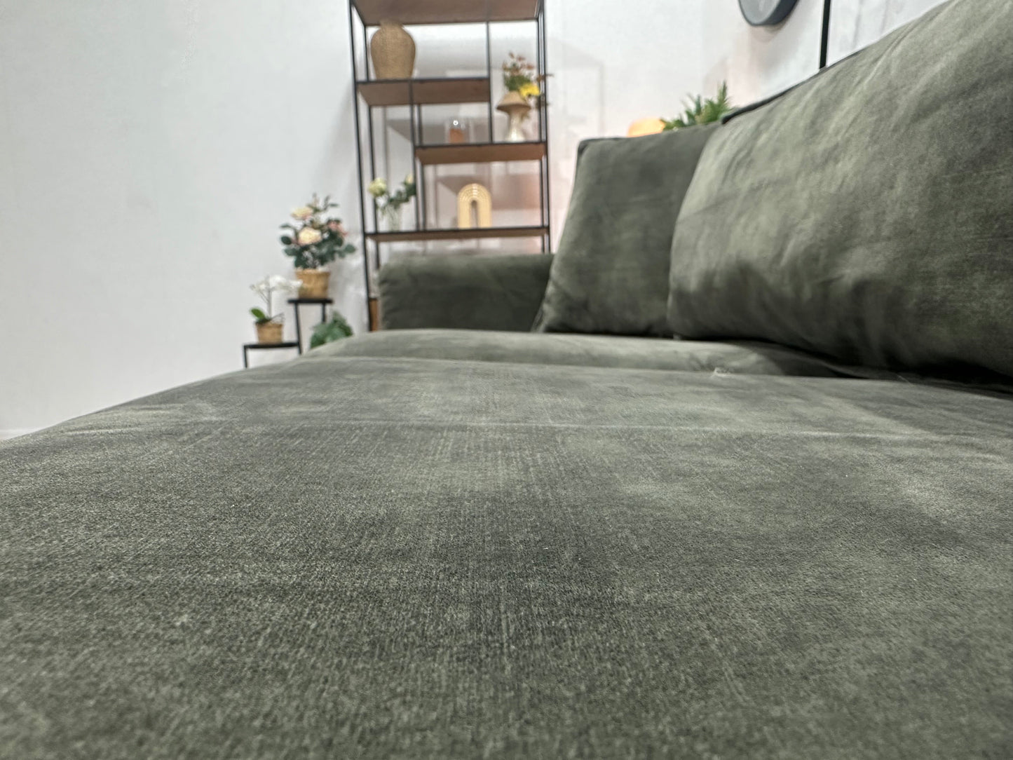 Donker Groene Velvet Hoekzetel Inc Hocker ~ Losse Kussens Met Afneembare Hoezen
