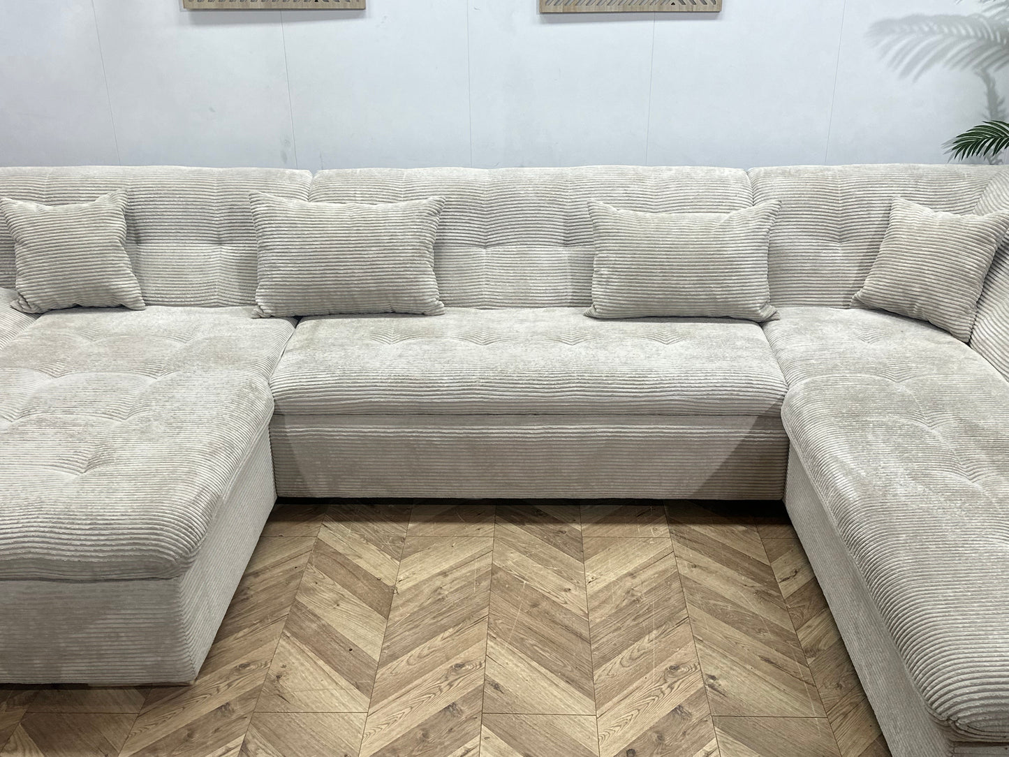 !Showroommodel! Witte/Crème Ribstof U Zetel