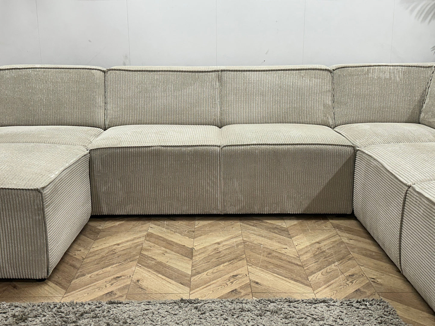 !Showroommodel! Witte Ribstof U Zetel
