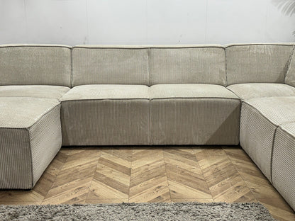 !Showroommodel! Witte Ribstof U Zetel